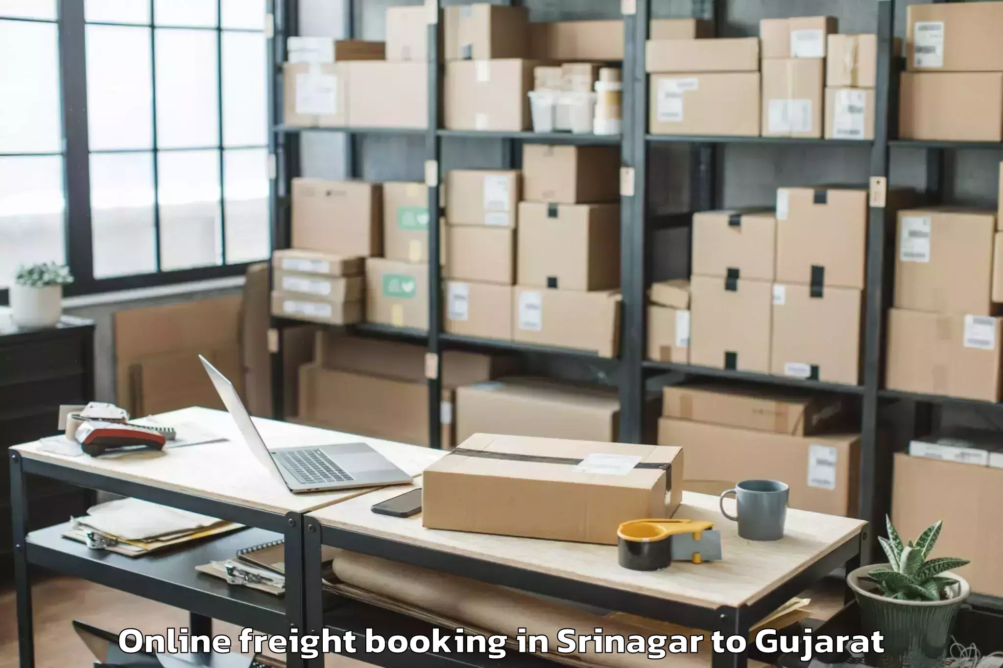 Affordable Srinagar to Gusar Online Freight Booking